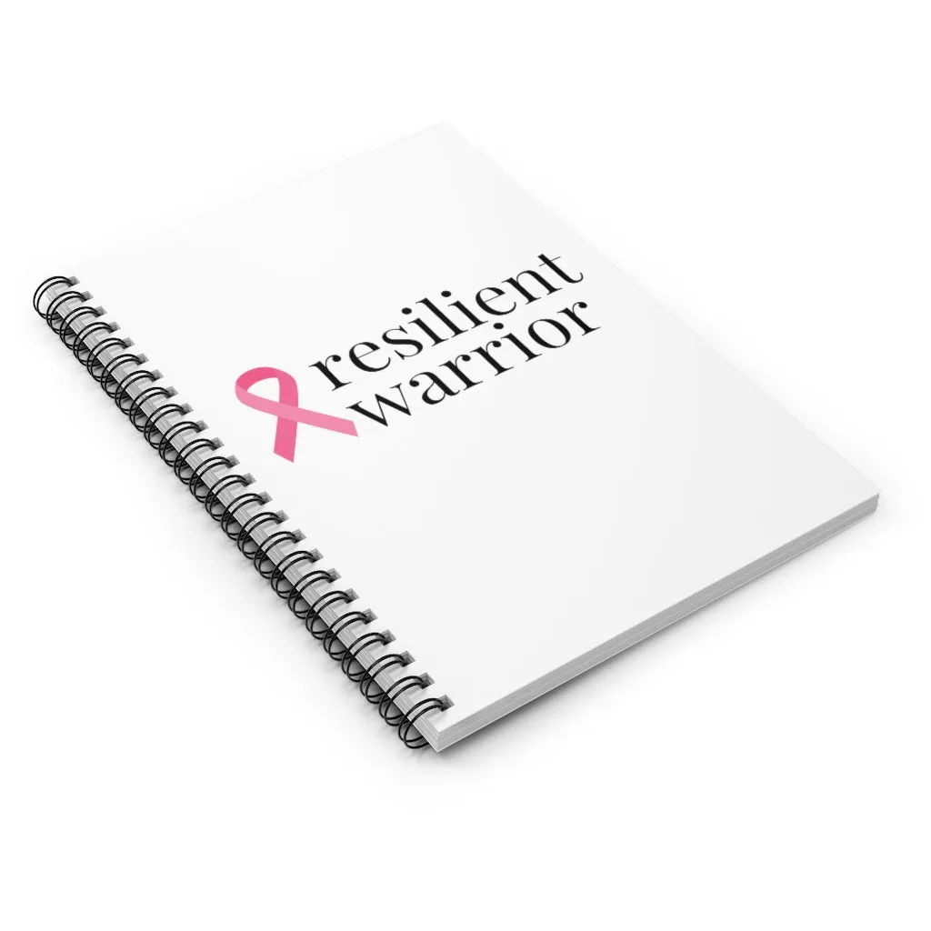 Breast Cancer resilient warrior Spiral Journal - Ruled Line