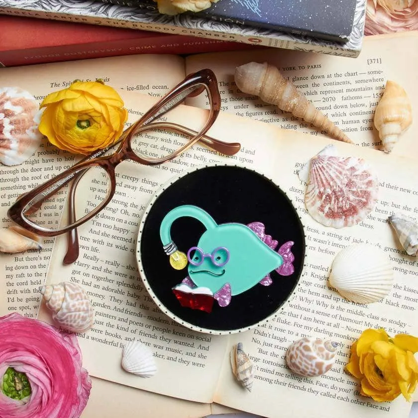 Bright-Eyed Bibliophile Brooch