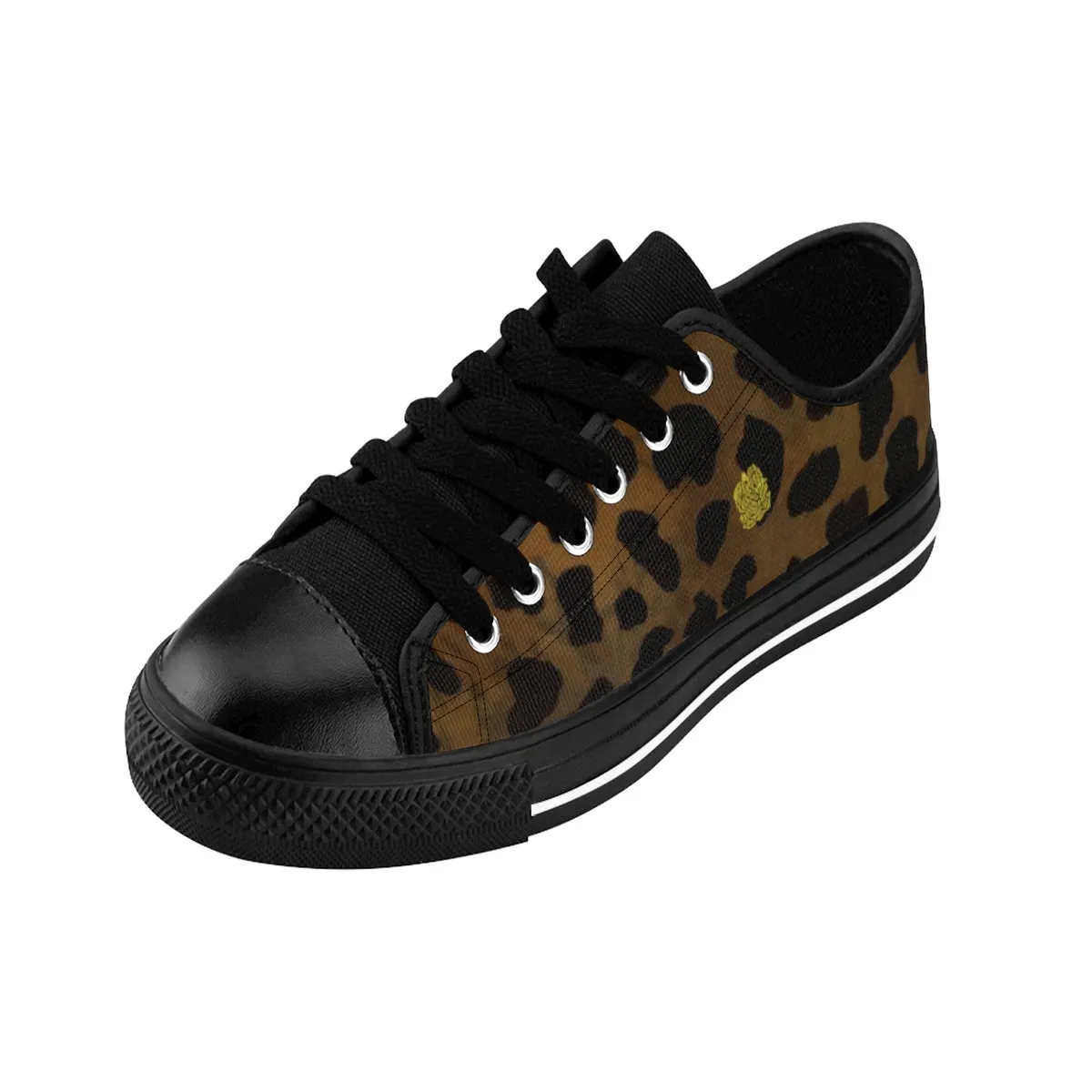 Brown Leopard Men's Sneakers, Best Animal Print Fashion Canvas Sneakers Shoes For Men