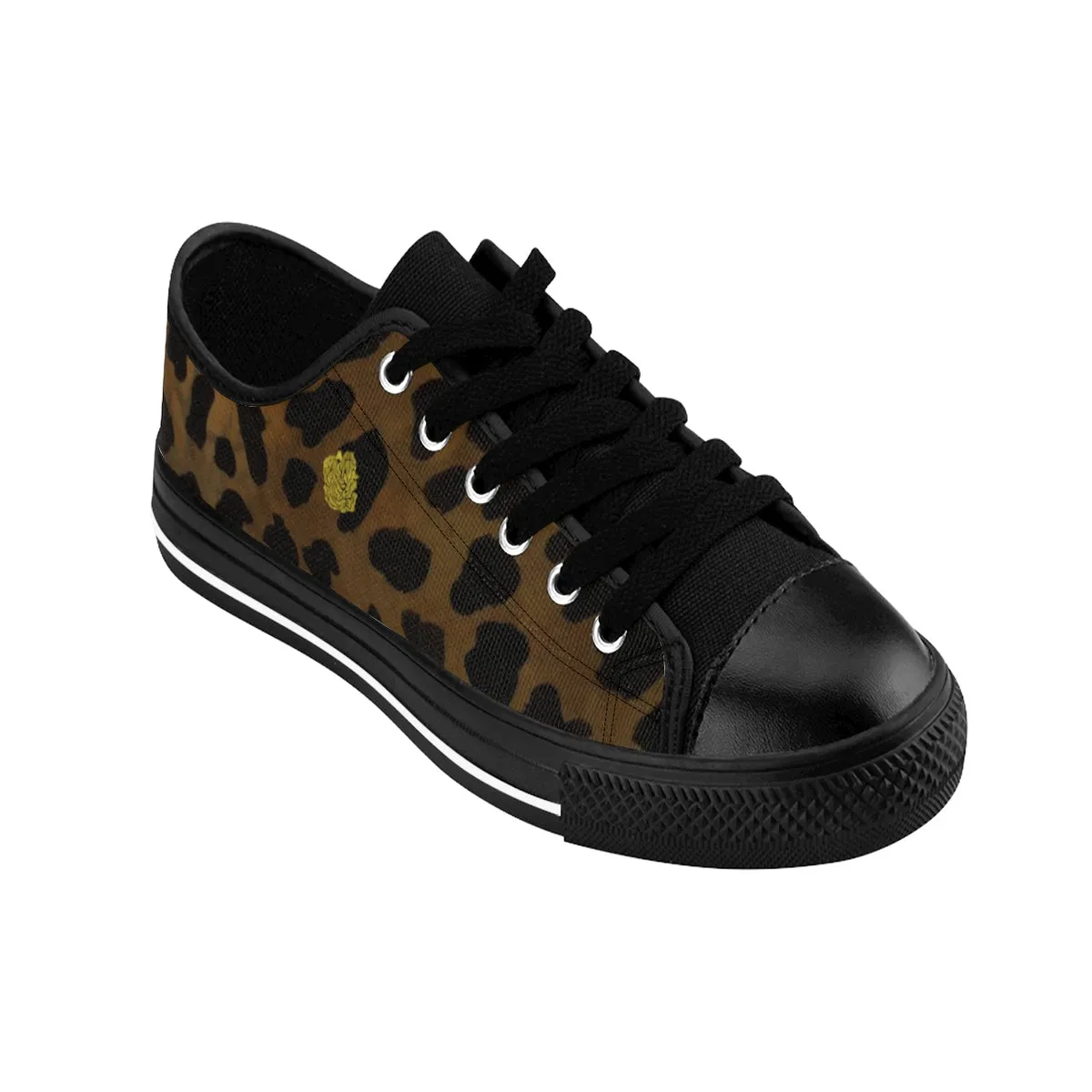 Brown Leopard Men's Sneakers, Best Animal Print Fashion Canvas Sneakers Shoes For Men