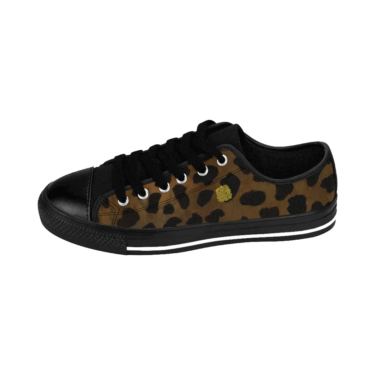 Brown Leopard Men's Sneakers, Best Animal Print Fashion Canvas Sneakers Shoes For Men