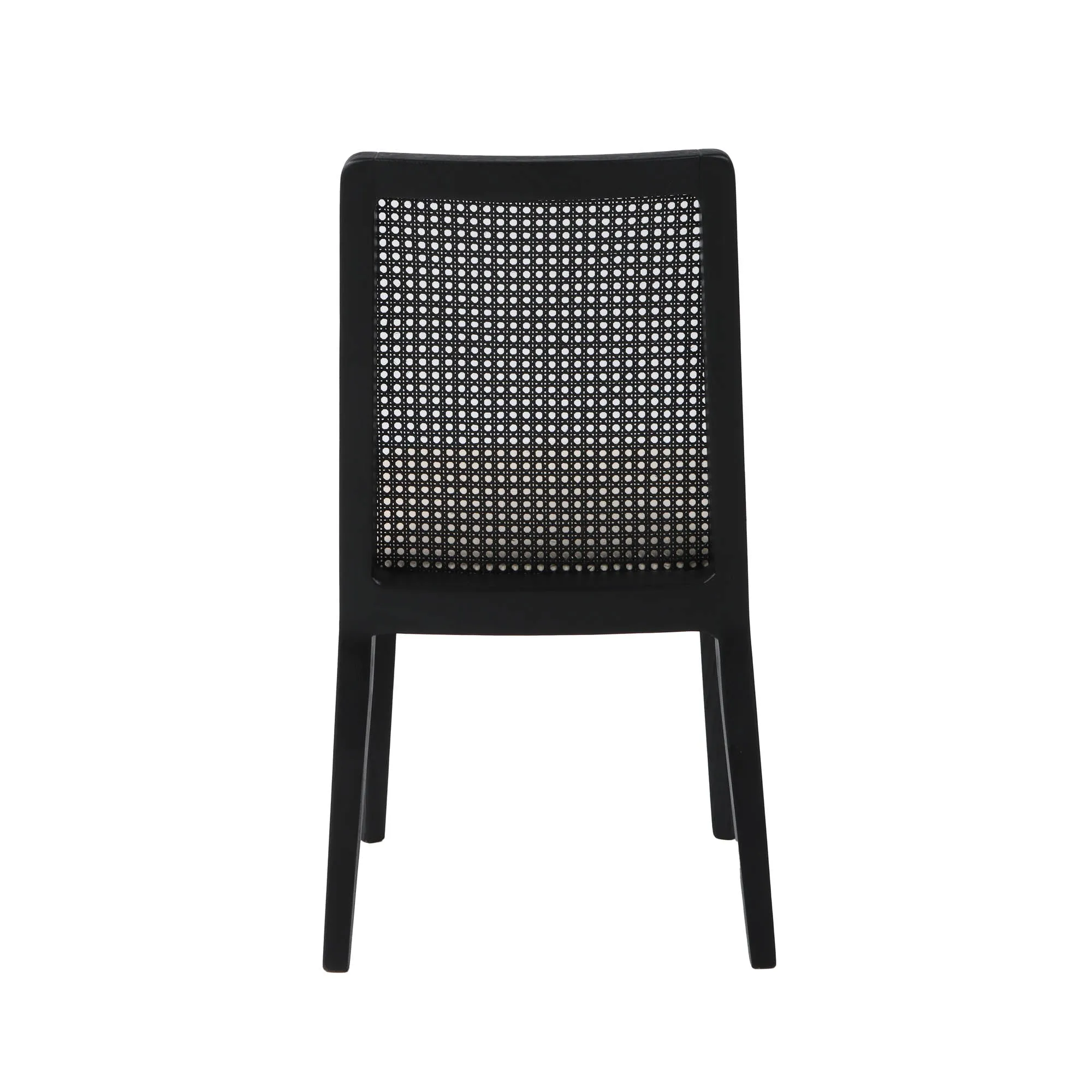 Cane Dining Chair - Oyster Linen/Black Frame