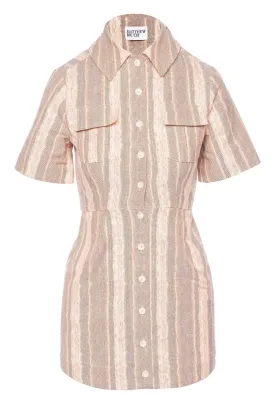 Cargo Button Up Mini Shirt Dress