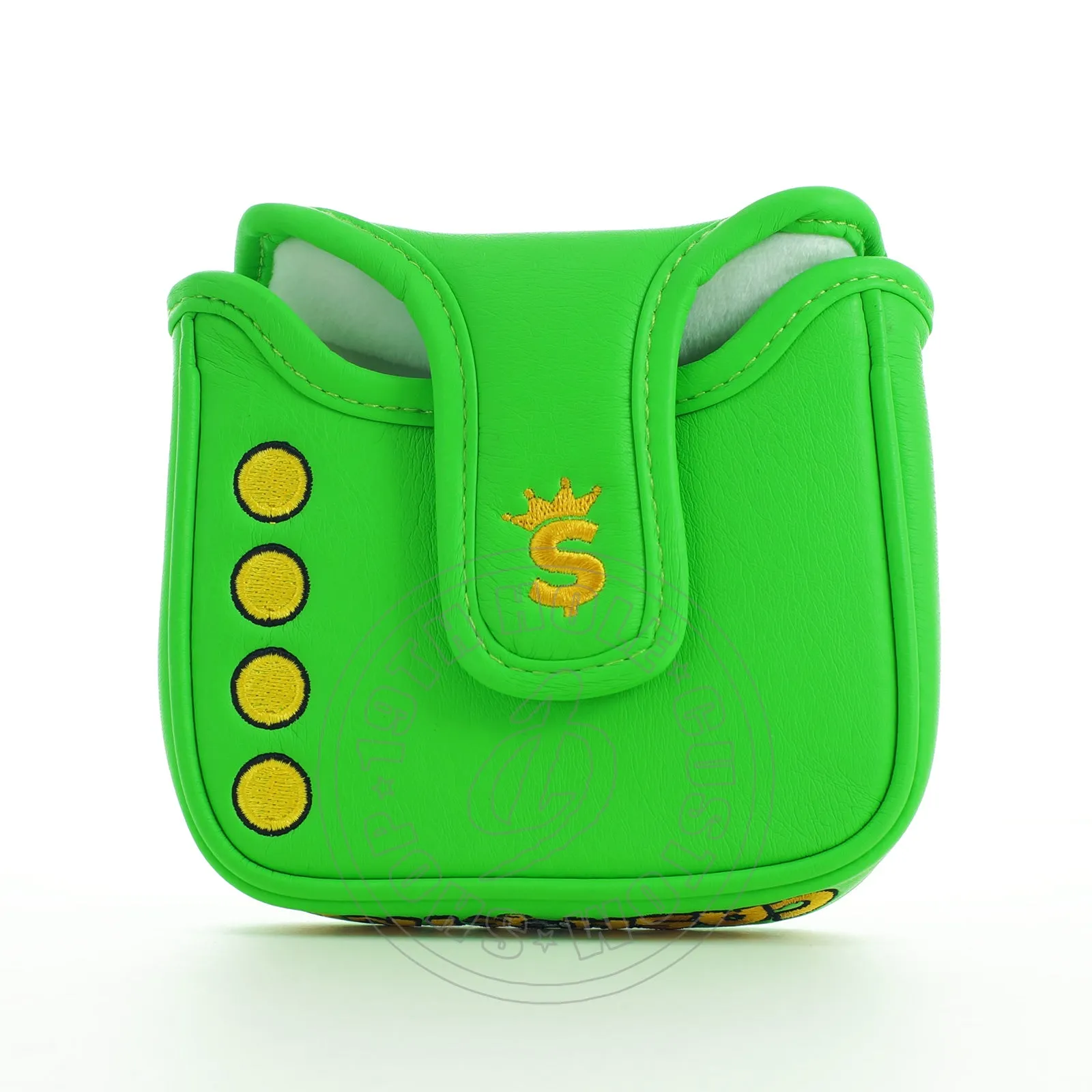 Cash is King High MOI Mallet Putter Head cover, Heel Shafted, Green