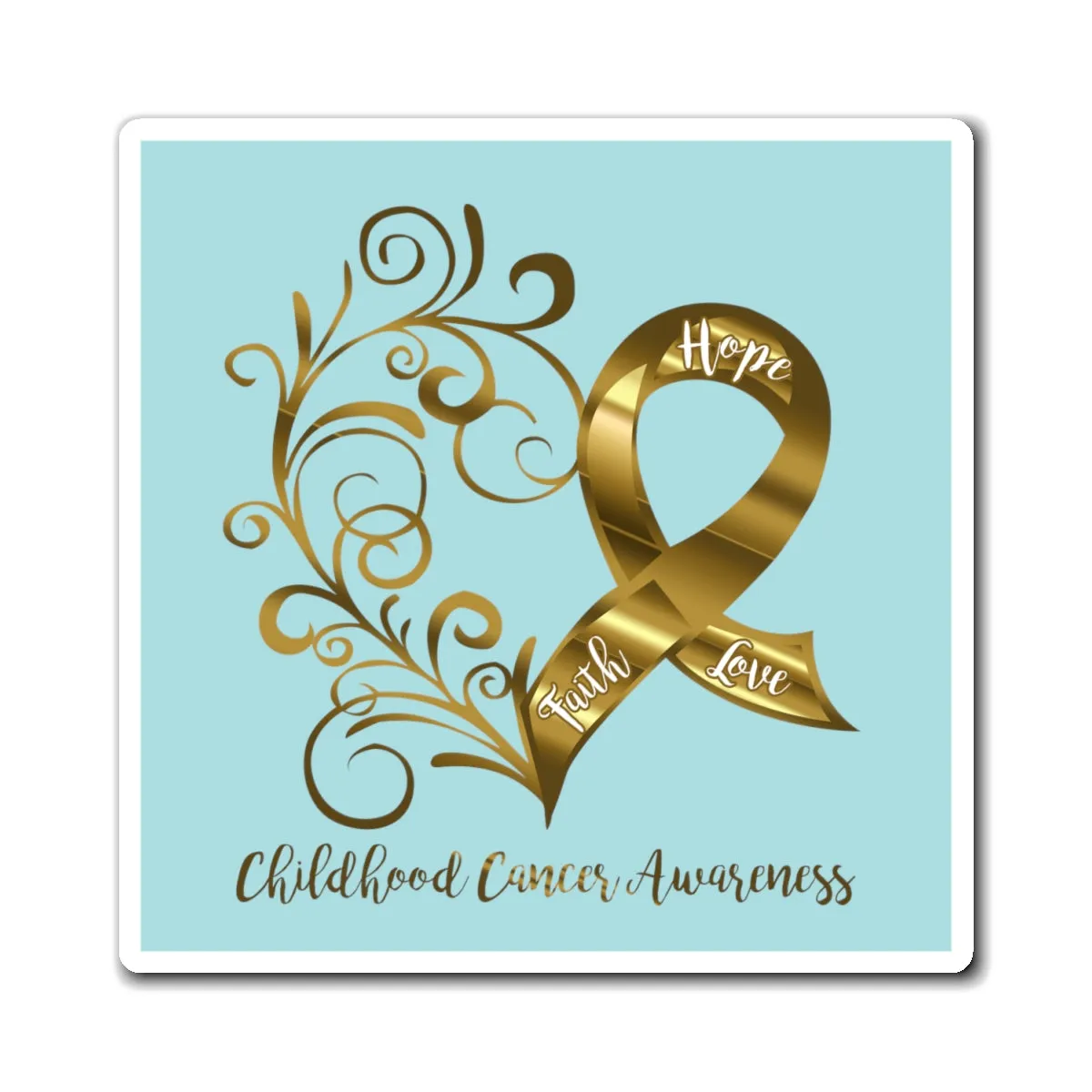 Childhood Cancer Awareness Heart Magnet (3 Sizes Available)