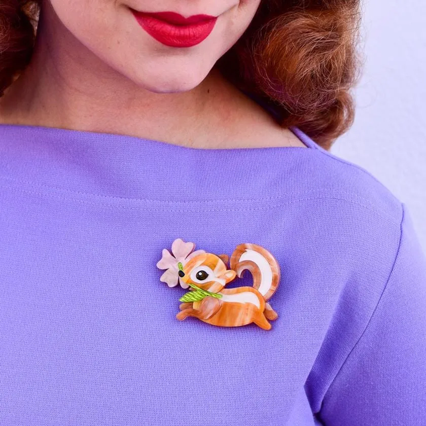 Chocolate the Chipmunk Brooch