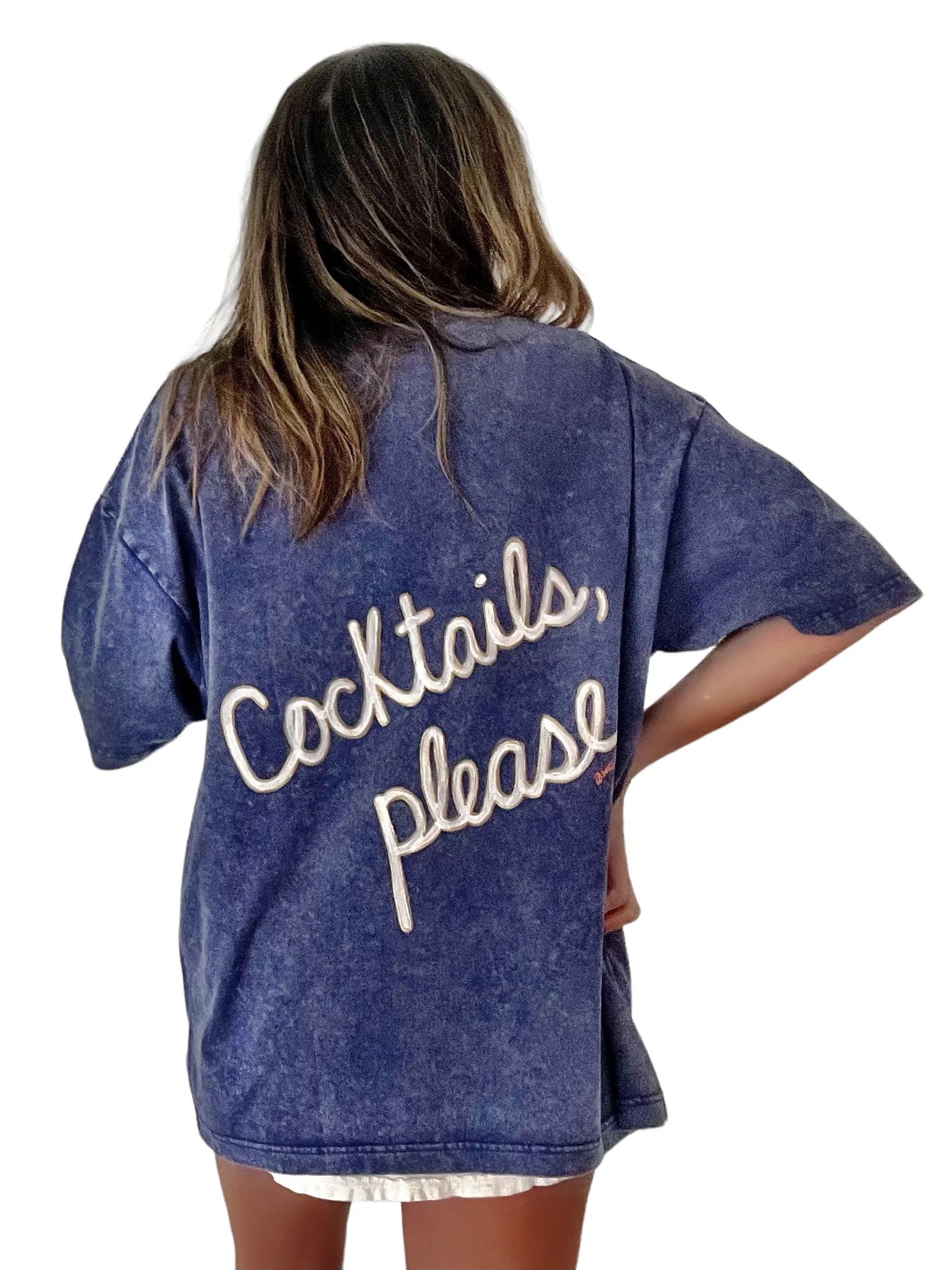 'Cocktails, Please' Oversized T Shirt