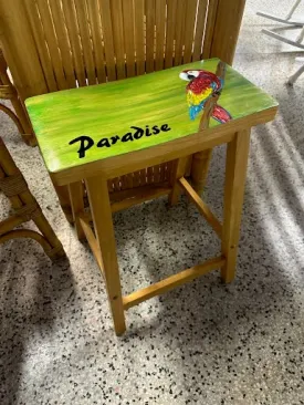 Counter Stool "Paradise" Hand Painted