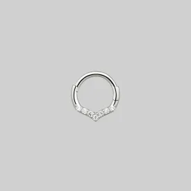 CUPID. Chevron Silver Clicker Ring - Septum