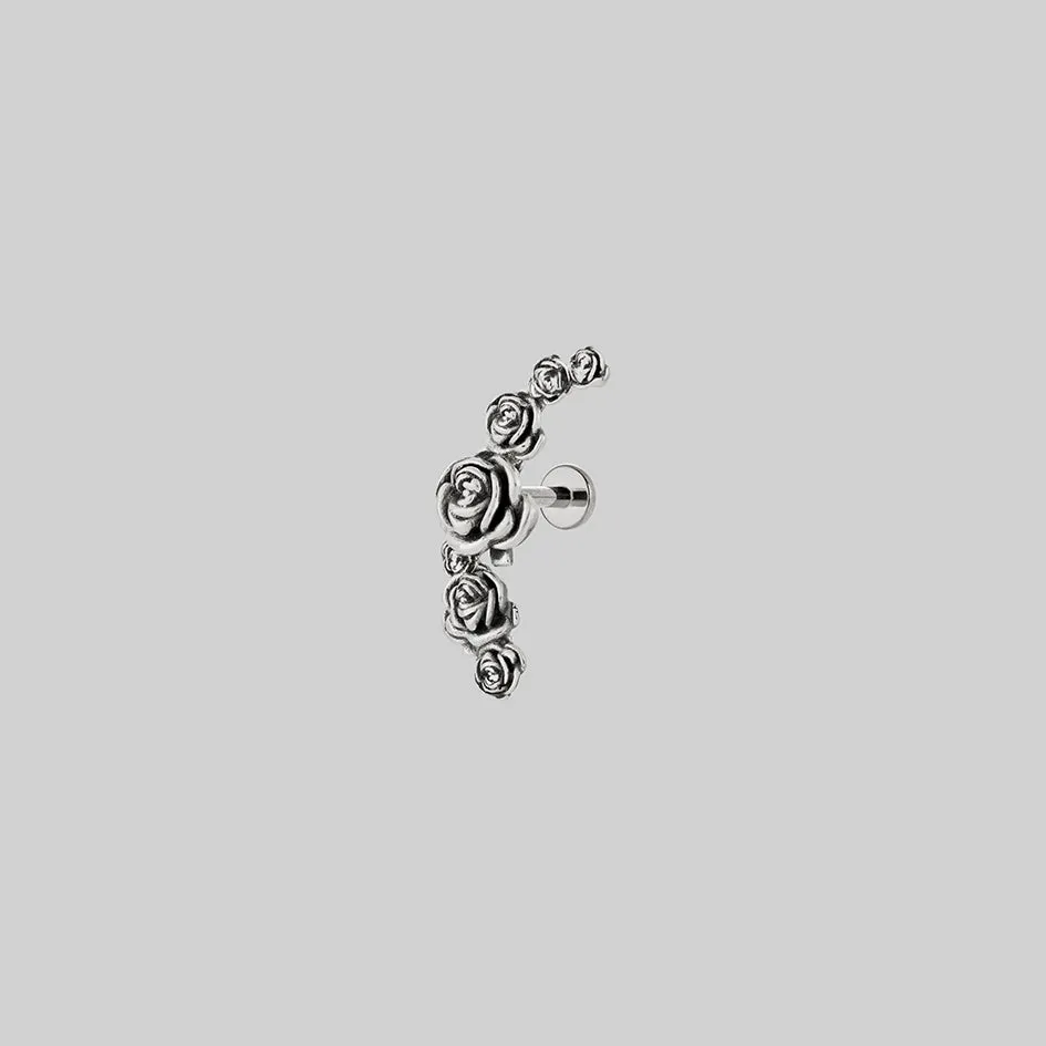 DAMASK. Rose Foliage Stud Earring - Silver