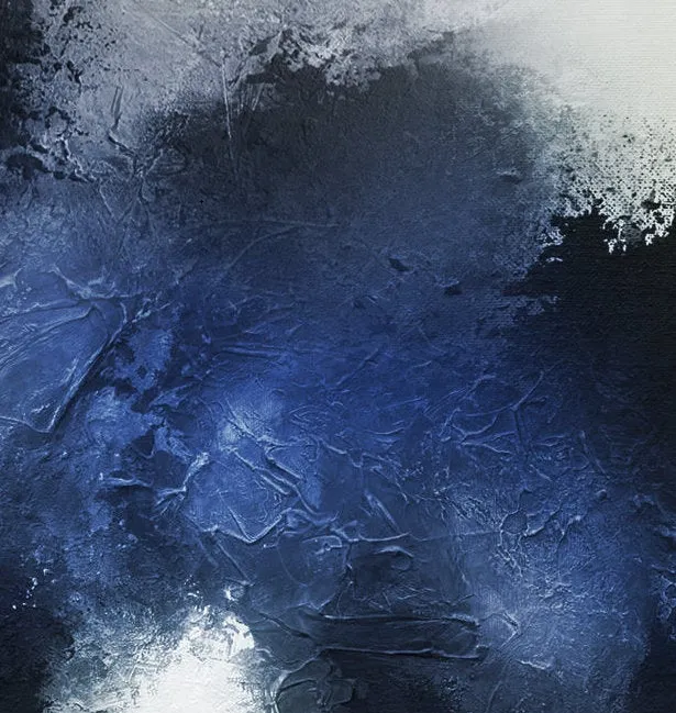 Deep Blue Abstract Painting Ocean Painting Black White Painting Ap008