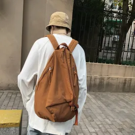 DUNNMALL Backpack Men's Washed Canvas Japanese and Korean Niche Backpack Solid Color Retro High-Grade Large Capacity Student Schoolbag Female