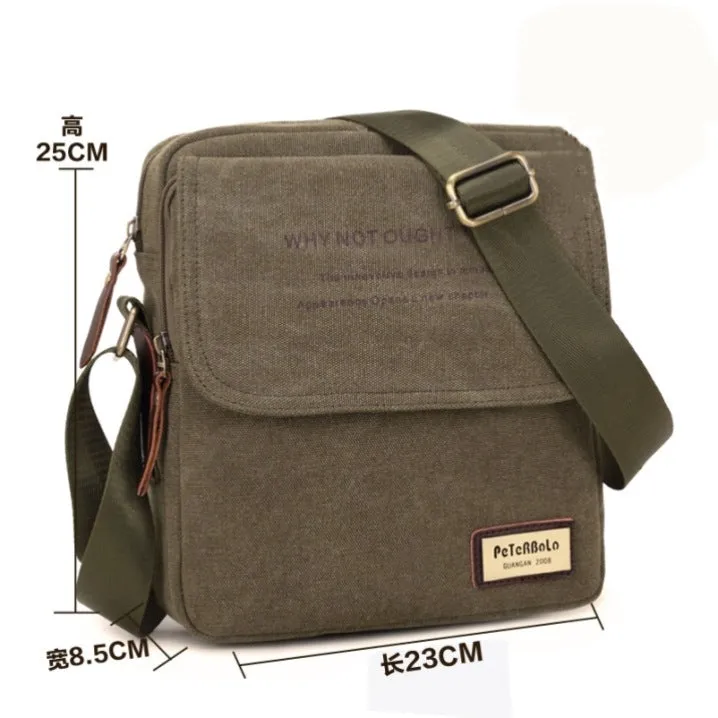 DUNNMALL Foreign Trade New Men's Bag Wear-Resistant Breathable Men's Canvas Bag Shoulder Messenger Bag Casual Large Capacity Travel Bag H612