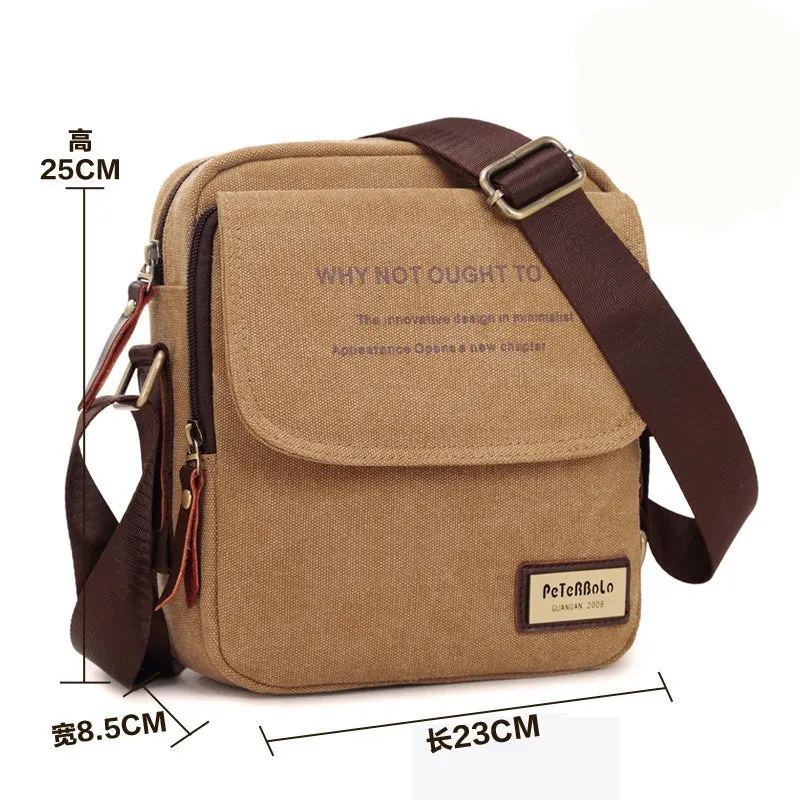 DUNNMALL Foreign Trade New Men's Bag Wear-Resistant Breathable Men's Canvas Bag Shoulder Messenger Bag Casual Large Capacity Travel Bag H612