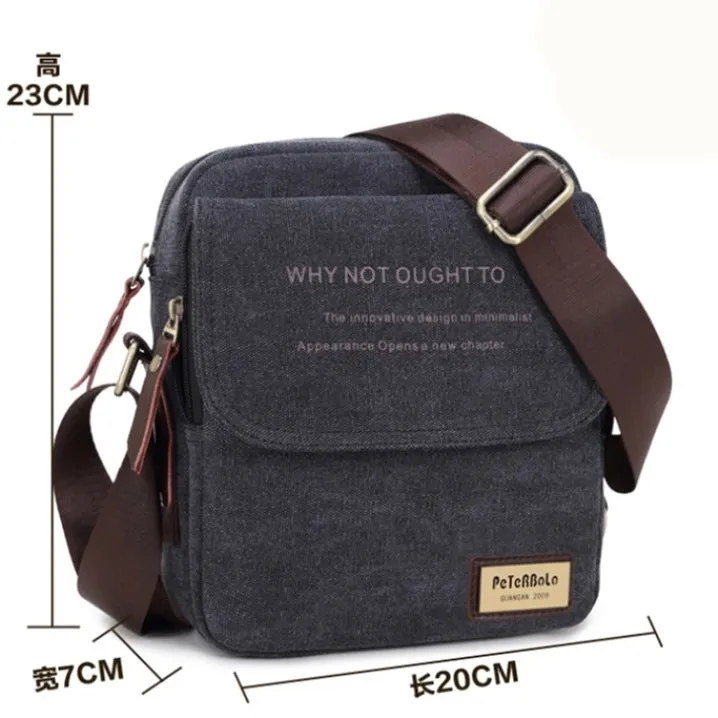 DUNNMALL Foreign Trade New Men's Bag Wear-Resistant Breathable Men's Canvas Bag Shoulder Messenger Bag Casual Large Capacity Travel Bag H612