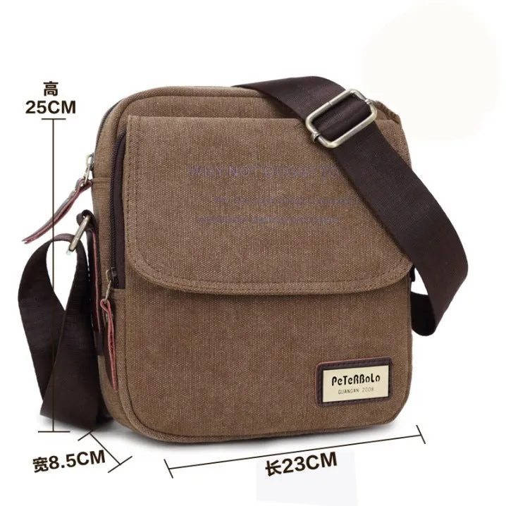 DUNNMALL Foreign Trade New Men's Bag Wear-Resistant Breathable Men's Canvas Bag Shoulder Messenger Bag Casual Large Capacity Travel Bag H612