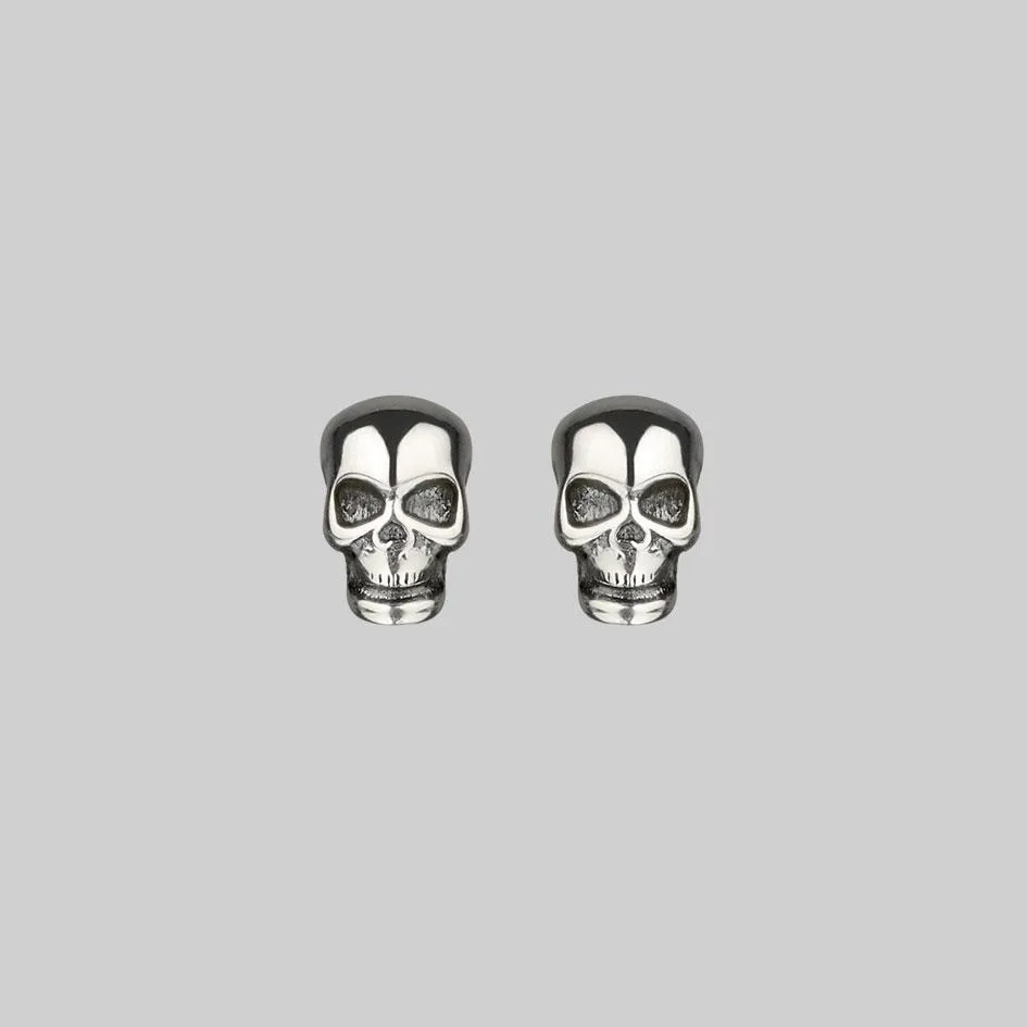 EDIE. Tiny Sterling Silver Skull Studs