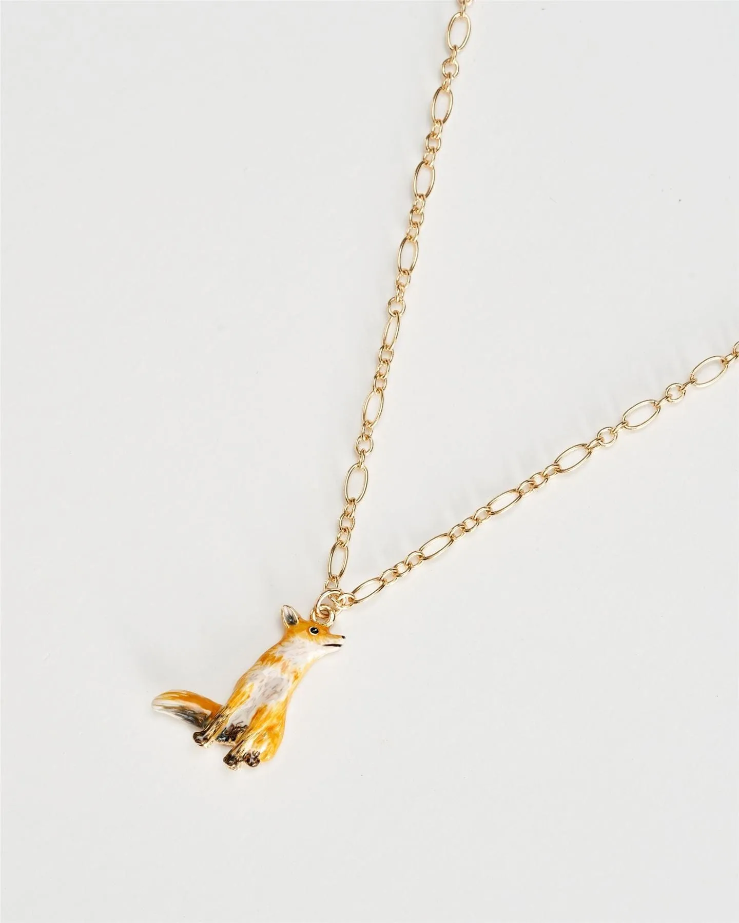 Enamel Fox Short Necklace