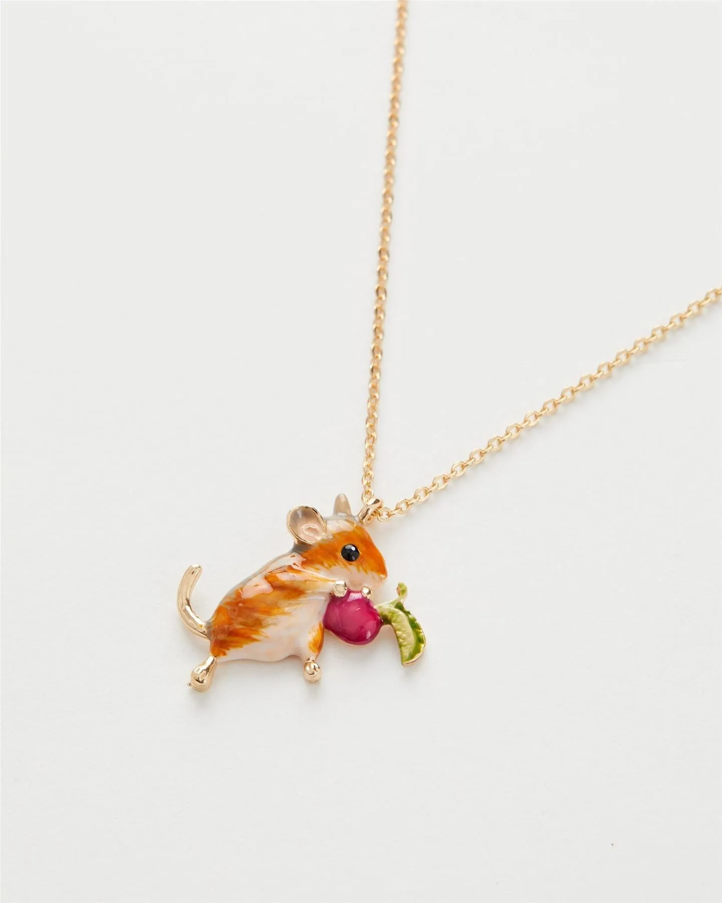 Enamel Vole Short Necklace