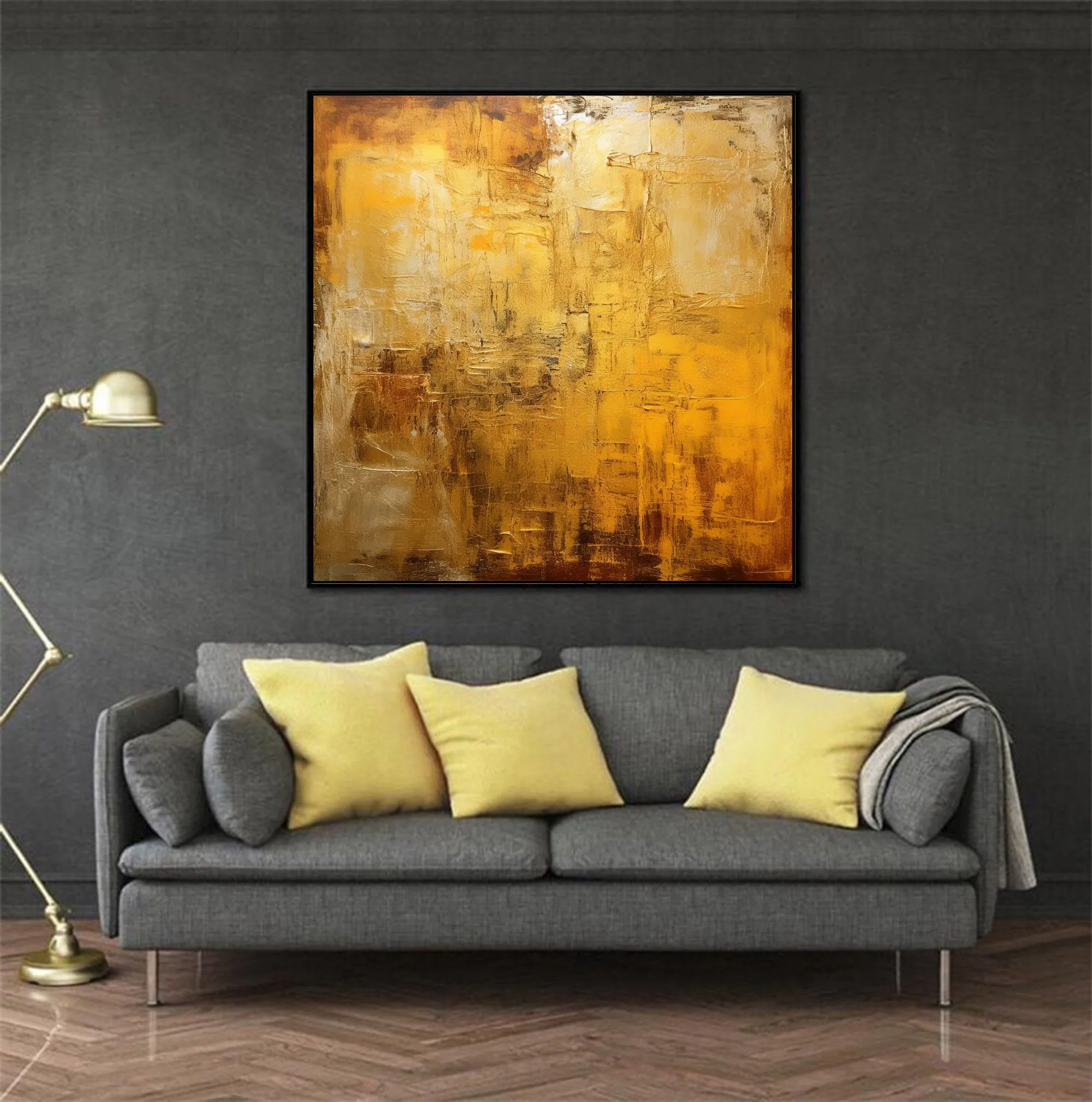 Extra Large Wall Art Gold Abstrat Painting Modern Wall Art For Living Room