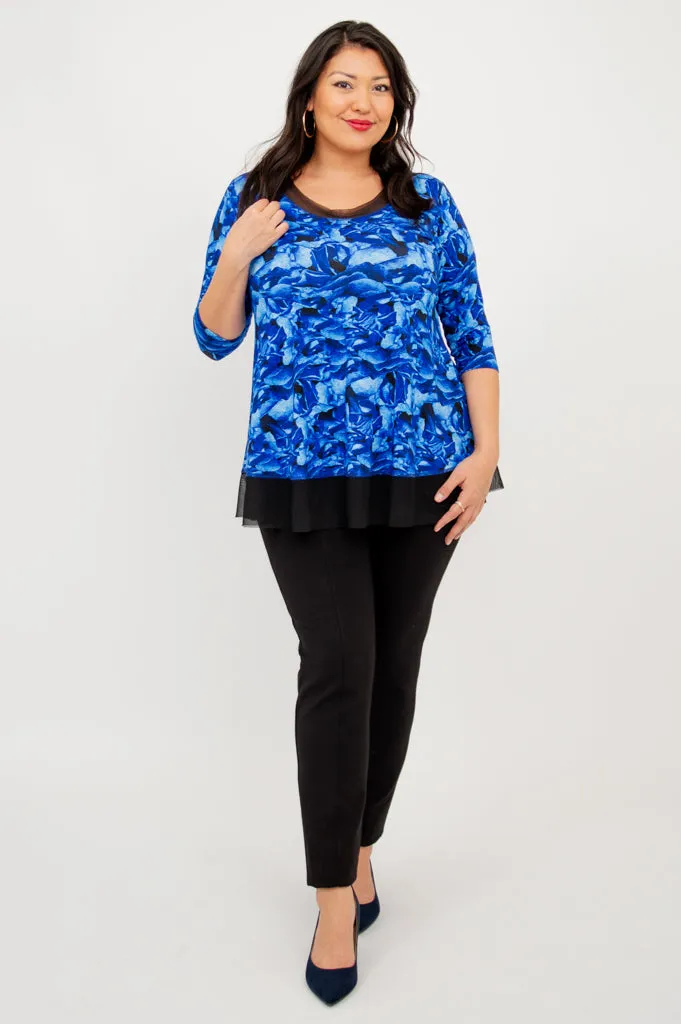 Flora Top, Blue Rose, Bamboo