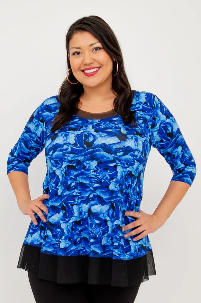 Flora Top, Blue Rose, Bamboo