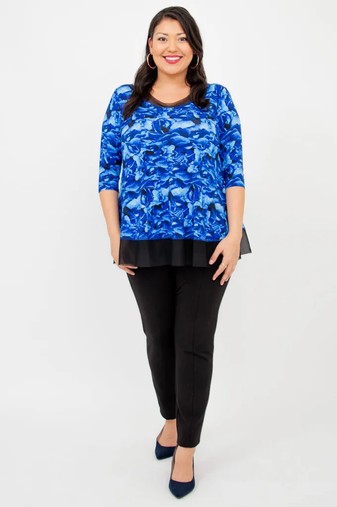 Flora Top, Blue Rose, Bamboo