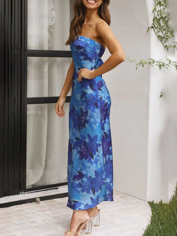 Floral Tube Top Midi Dress