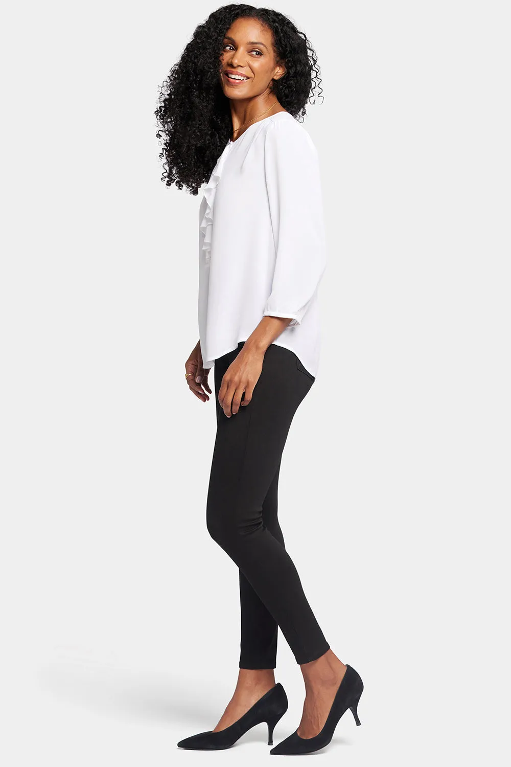 Flounce Front Blouse - Optic White