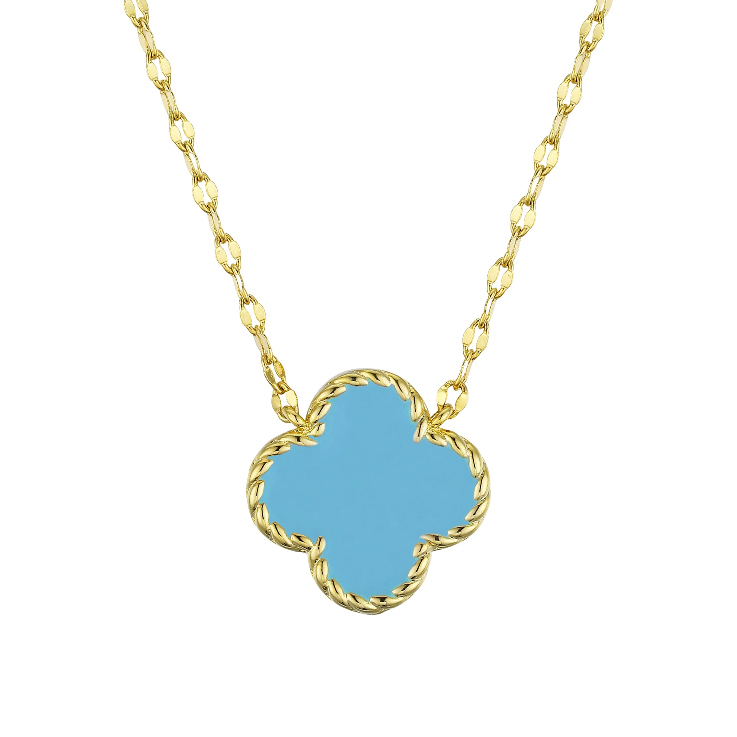 Four Leaf Clover Necklace - Turquoise