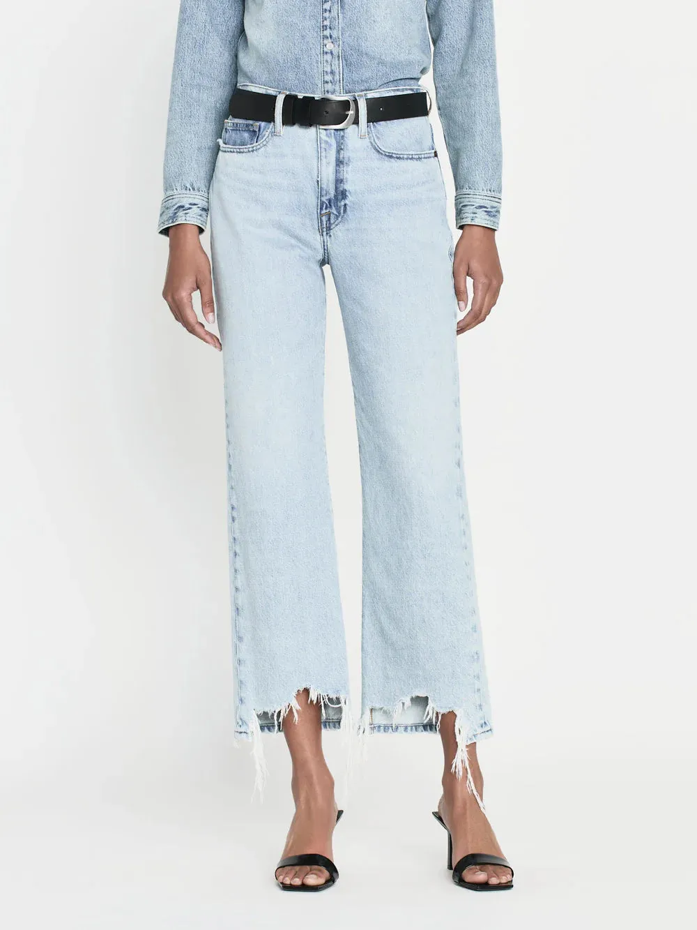 Frame Le Jane Crop Bite Hem Jean in Fizz Indigo