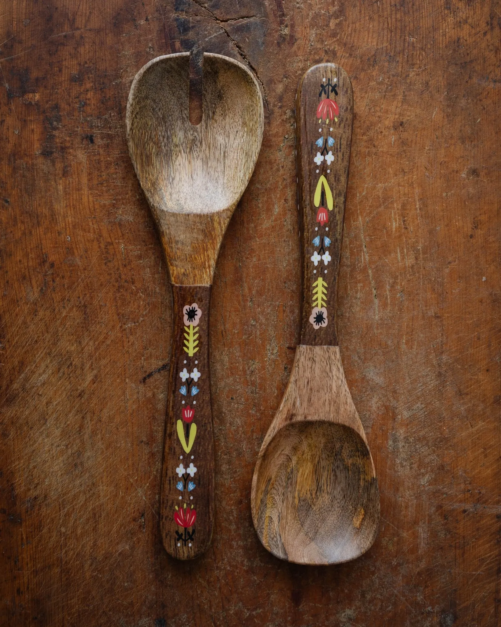 Frida Hand Painted Salad Servers