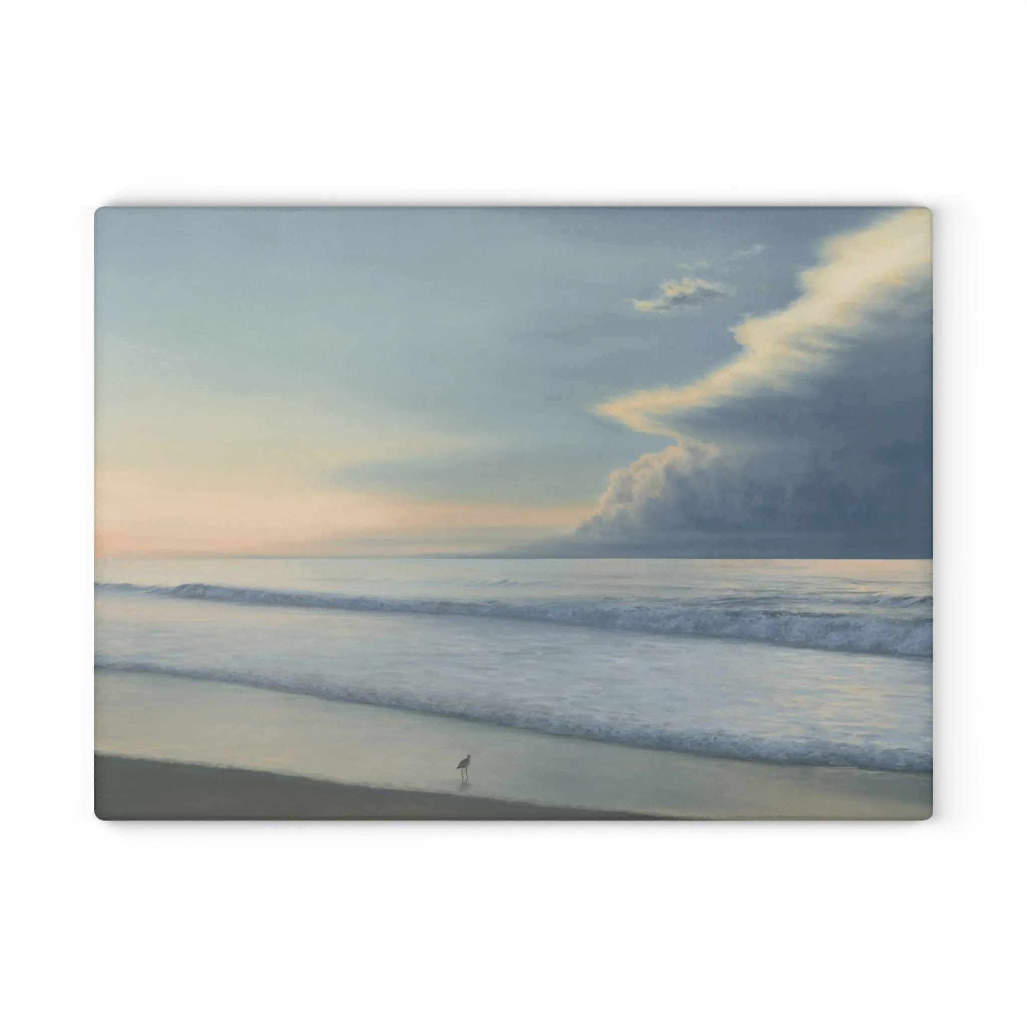 Gail Descoeurs: "The Sea and the Sandpiper" - Glass Cutting Board