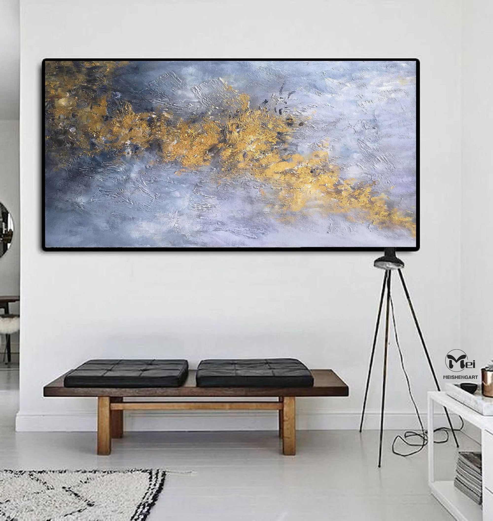 Gold Painting Silver Painting Contemporary Art Extra Large Wall Art Kp012