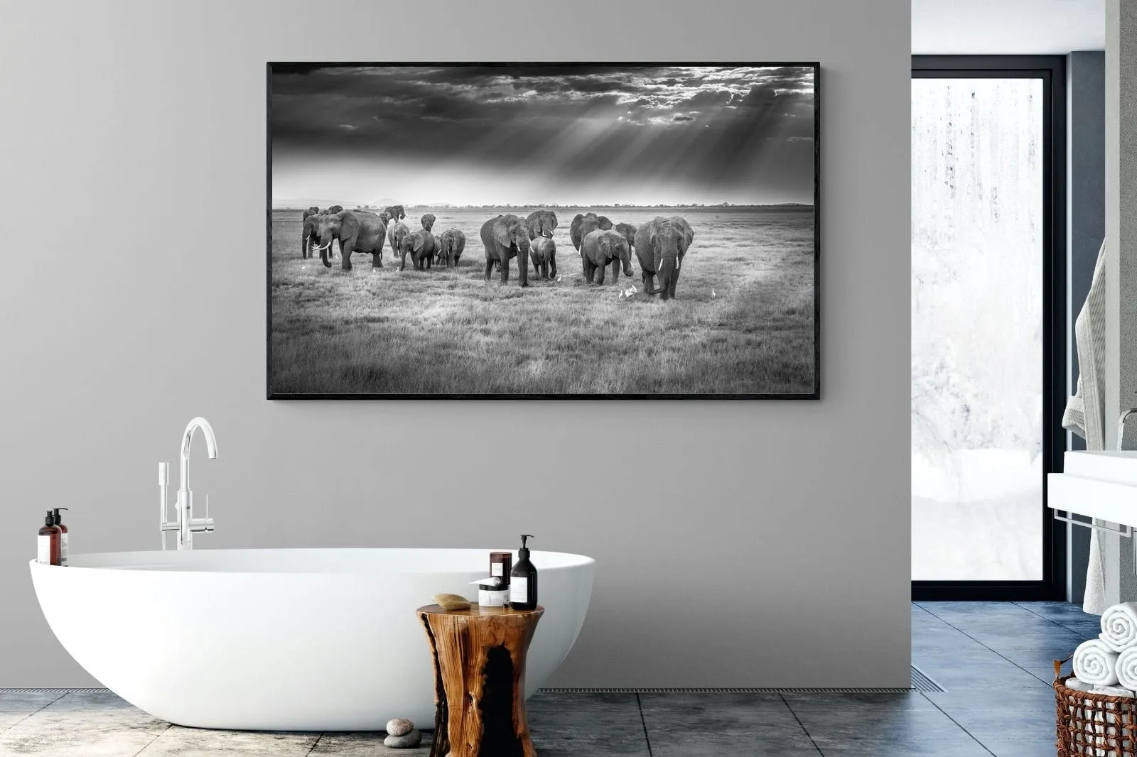 Grazing Elephants