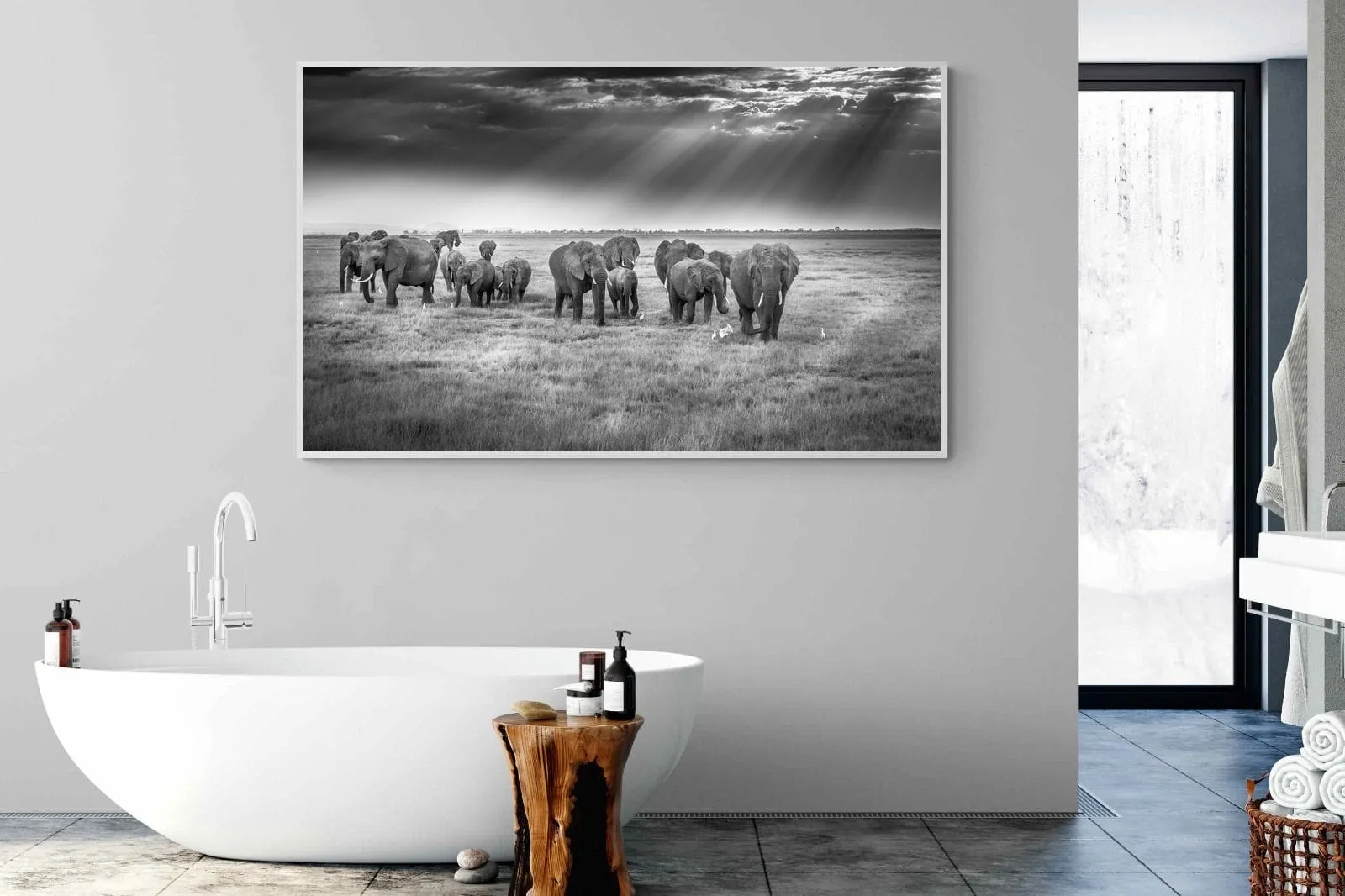 Grazing Elephants