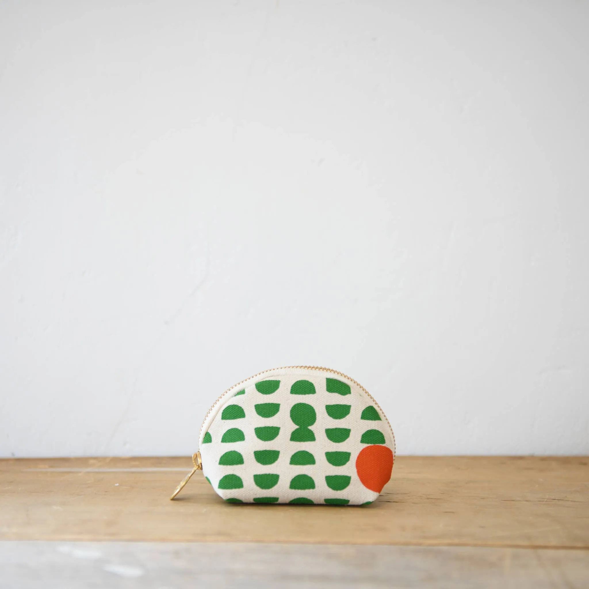 Green Phases Clam Shell Zip Pouch