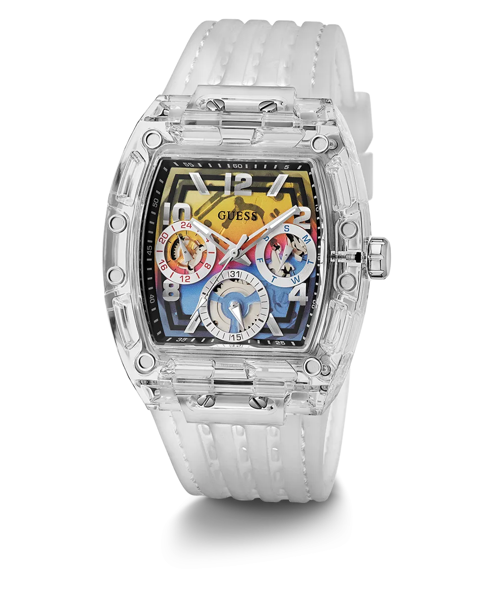 GUESS Mens Clear Multi-function Watch