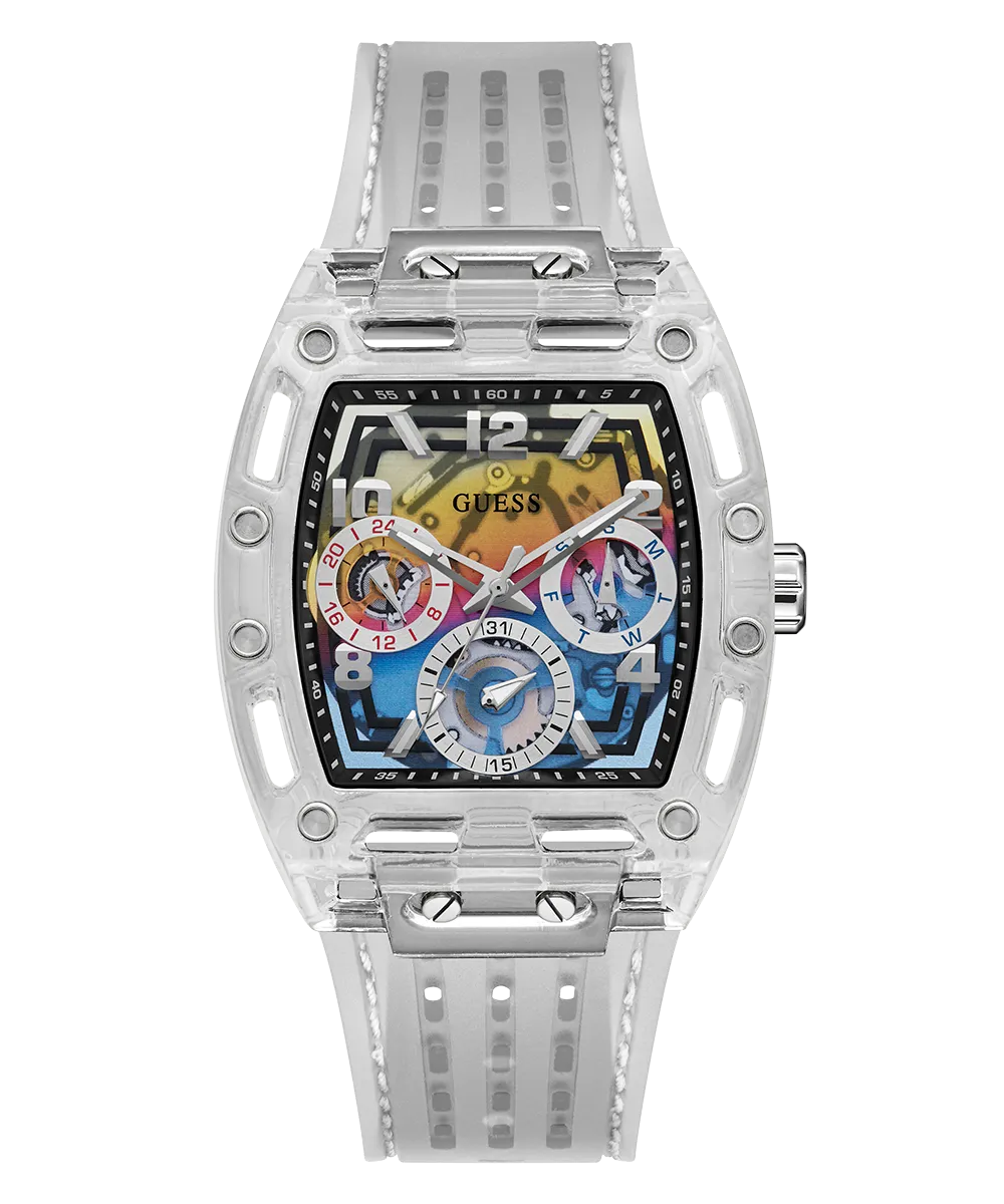 GUESS Mens Clear Multi-function Watch