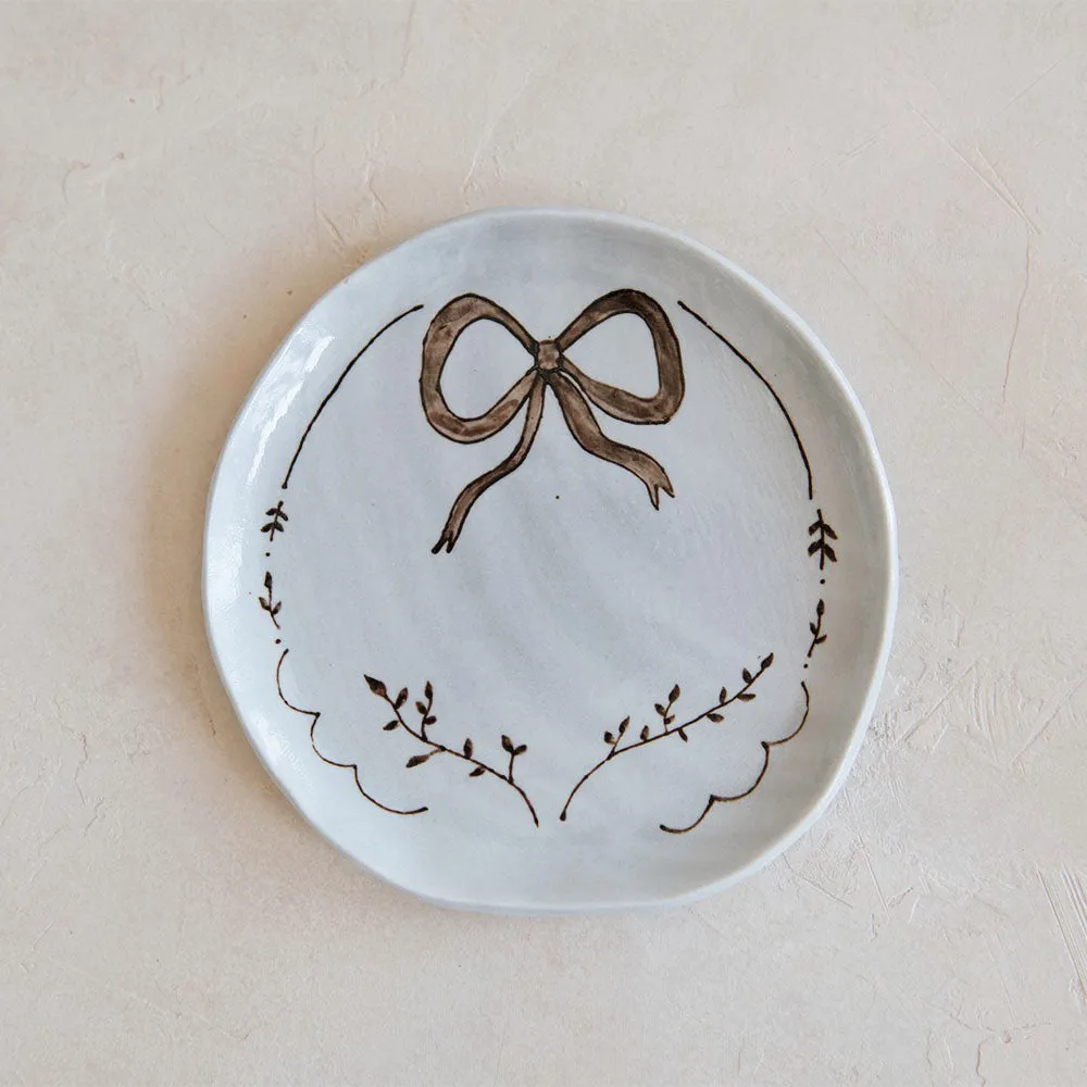 Hand-painted Ceramic Bow Plate