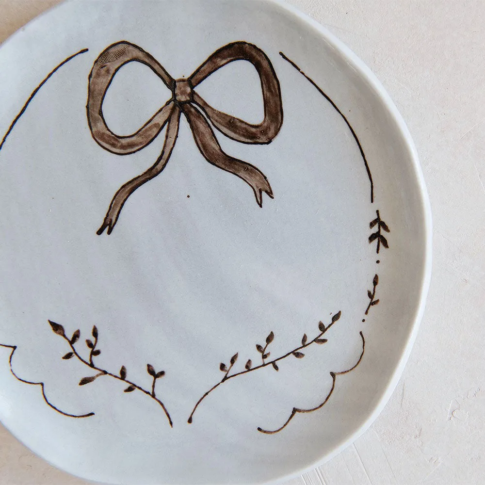 Hand-painted Ceramic Bow Plate