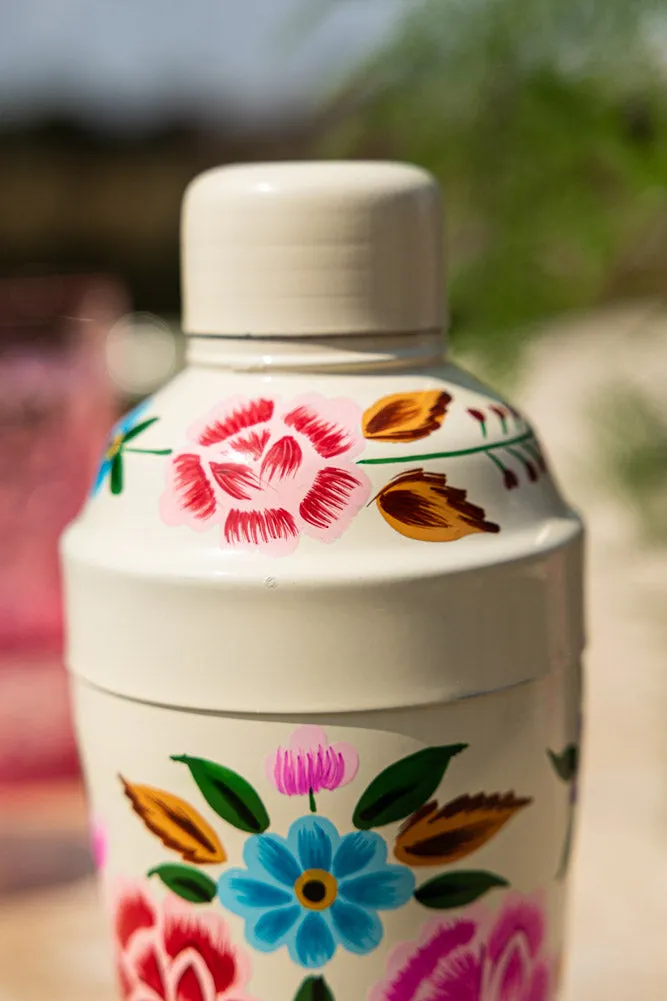 Hand Painted Floral Detail Cocktail Shaker