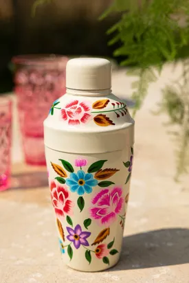 Hand Painted Floral Detail Cocktail Shaker