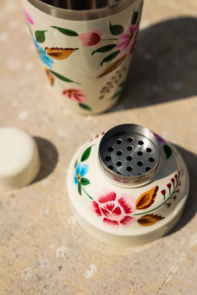 Hand Painted Floral Detail Cocktail Shaker