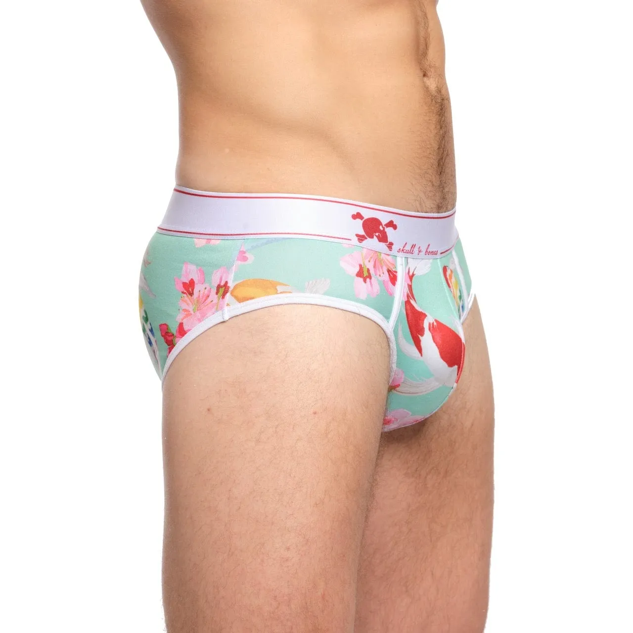 Hand Painted Koi Green Brief