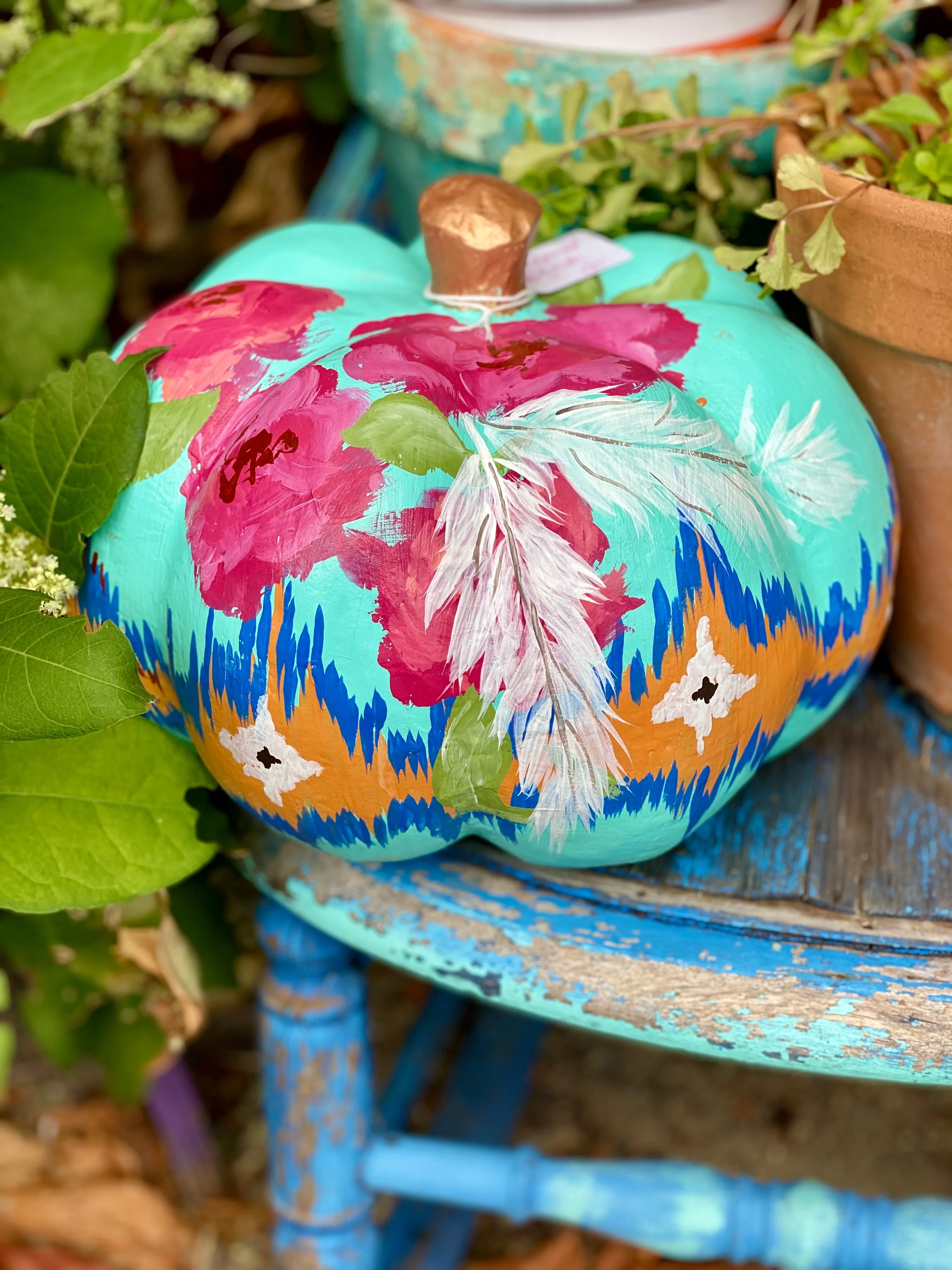 Hand Painted Southwestern pumpkin