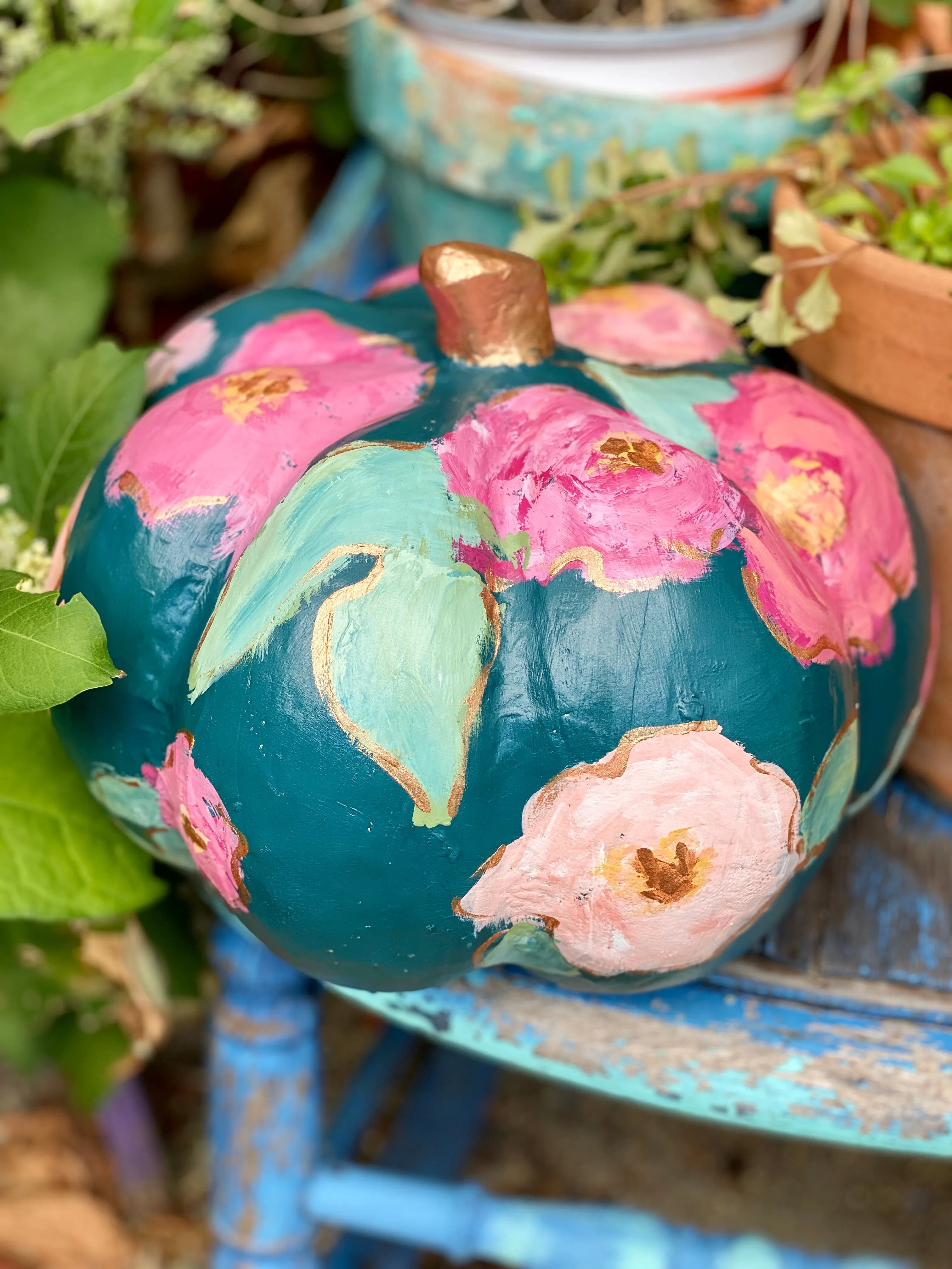 Hand Painted Southwestern pumpkin