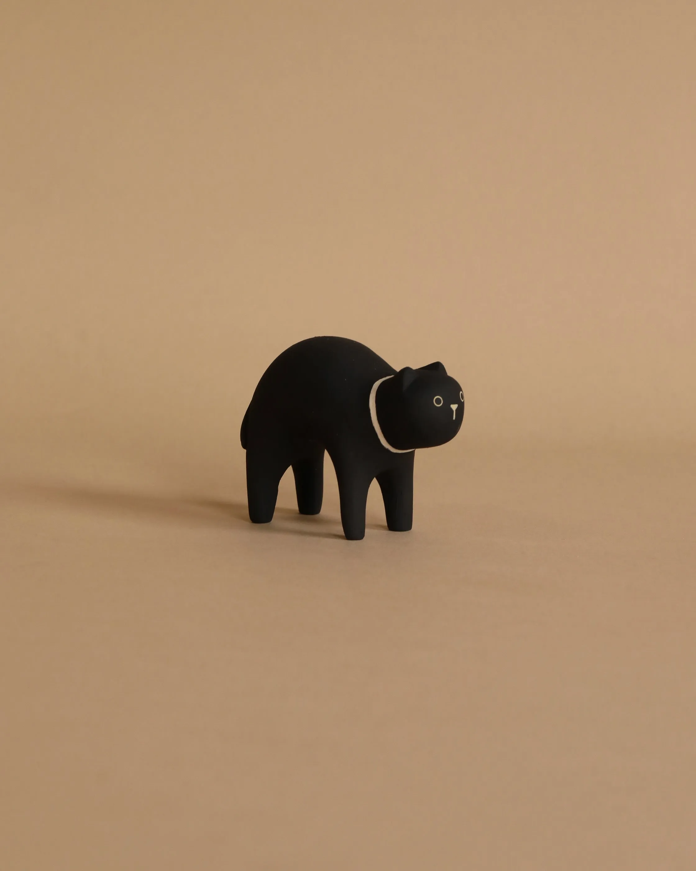 Handmade Tiny Wooden Animals - Black Cat