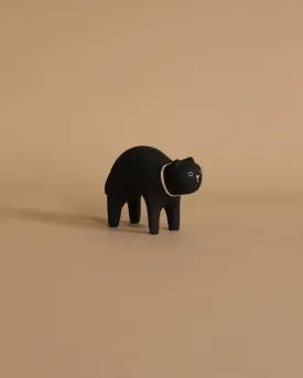 Handmade Tiny Wooden Animals - Black Cat