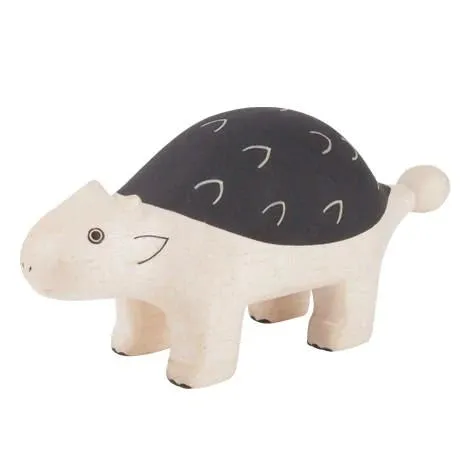 Handmade Tiny Wooden Dinosaurs - Ankylosaurus